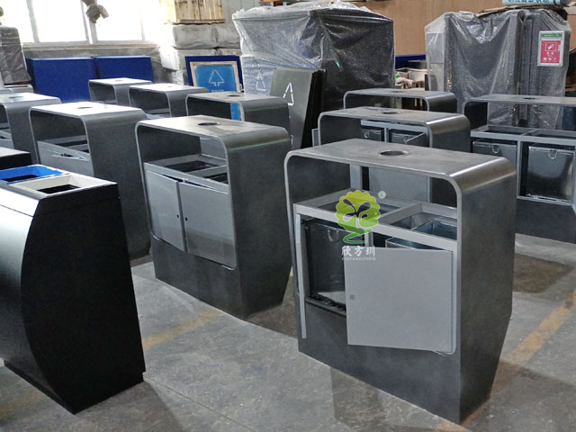 惠州商業街戶外不銹鋼垃圾箱廠家分類定制